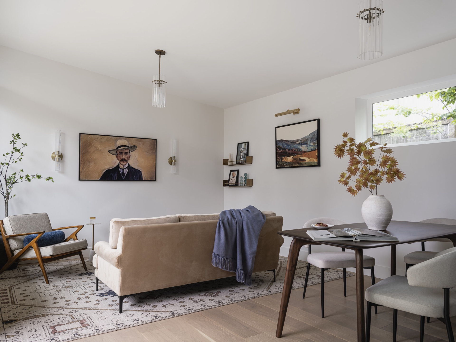 Open living and dining room inside a Kirkland ADU built by NW Build.